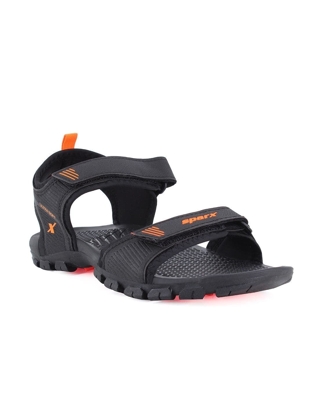 Sparx Men Black & Orange Solid Sports Sandals - view 1