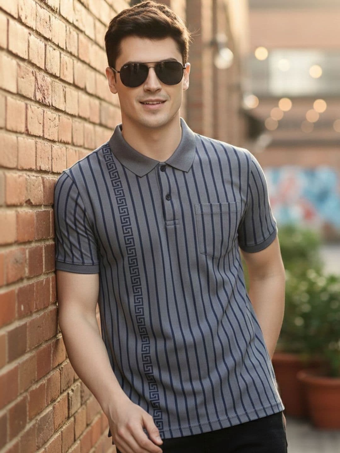 Kook N Keech Men Striped Polo Collar Short Sleeves T-shirt - view 1
