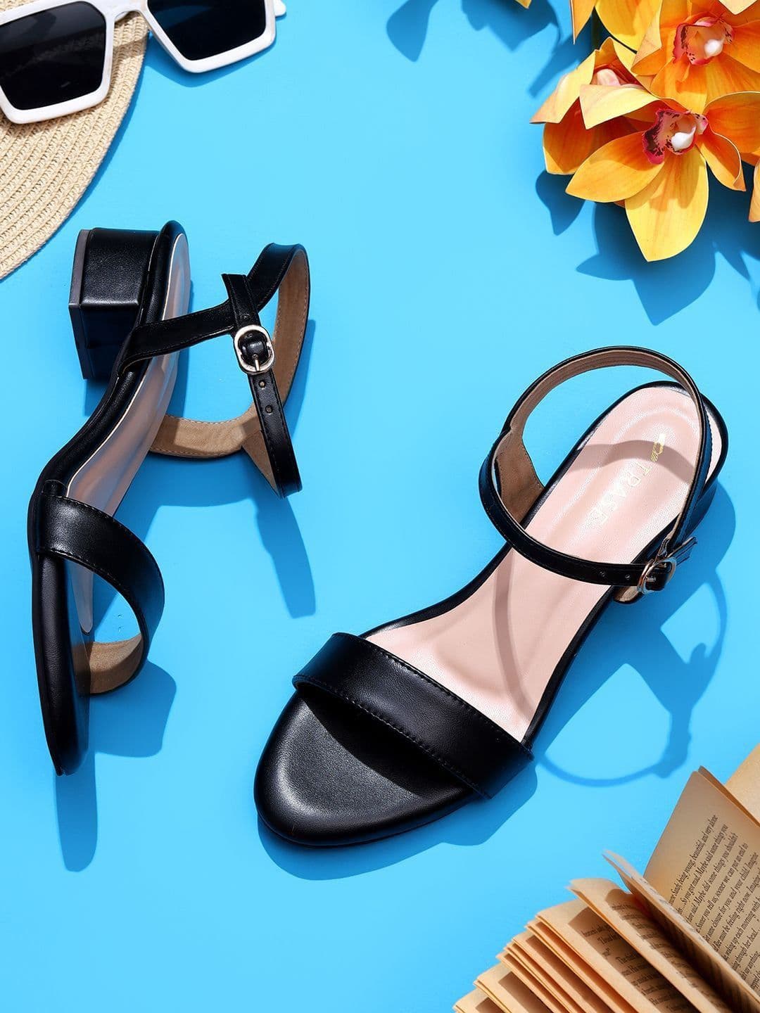 TRASE Women Synthetic Block Sandals Backstrap with Buckles - view 1