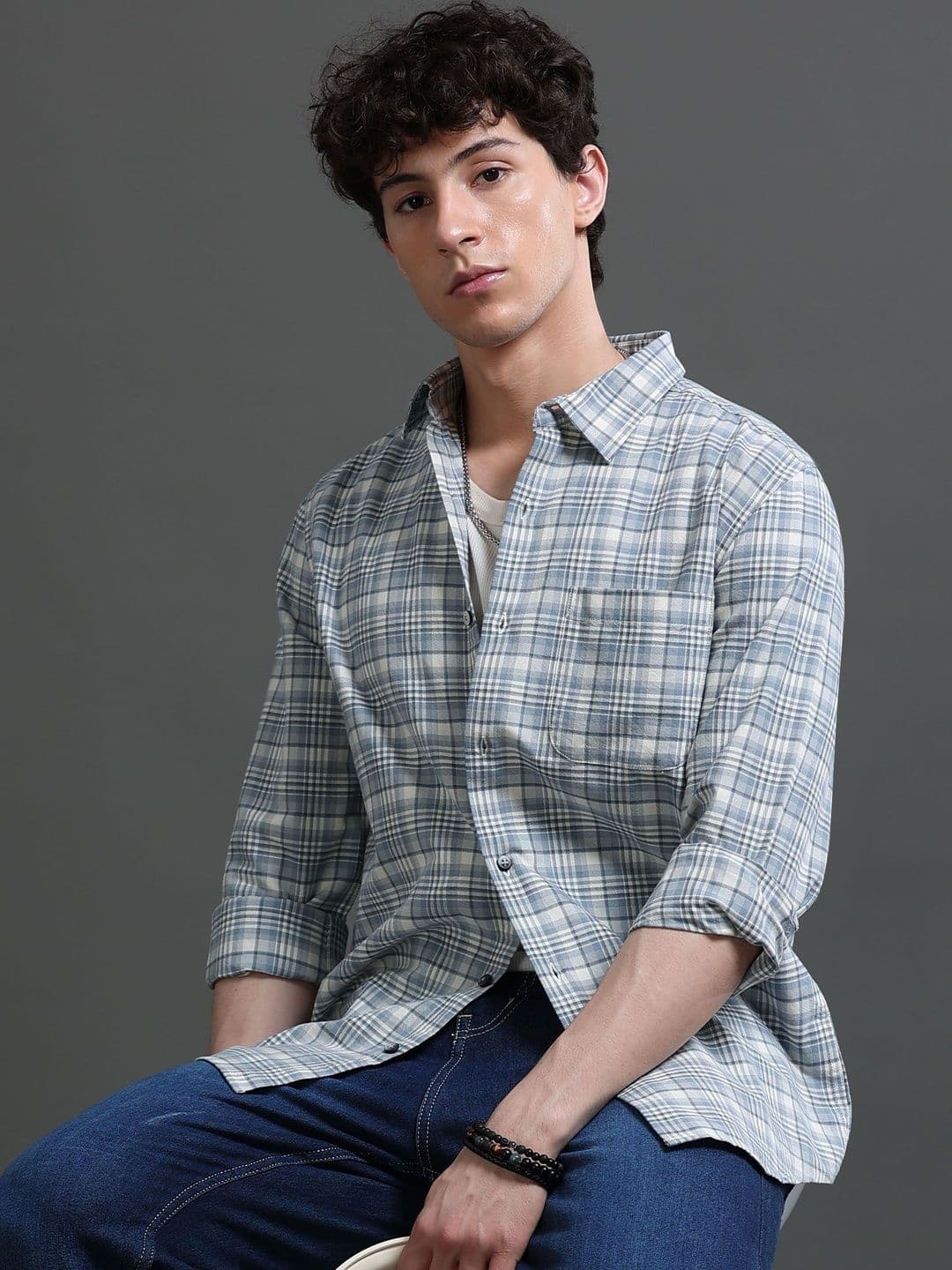 British Club Men Smart Slim Fit Checked Casual Shirt - view 1