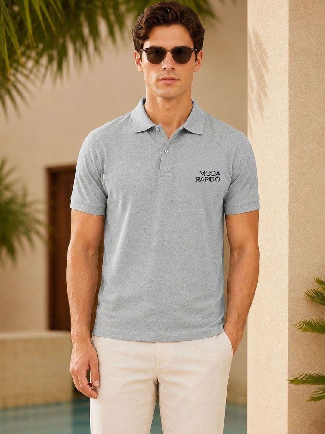 Moda Rapido Men Brand Logo Printed Polo Collar T-shirt - view 1
