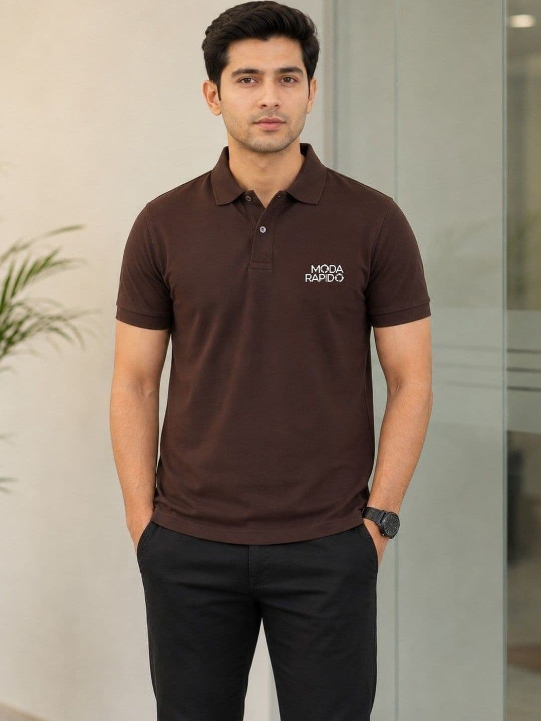 Moda Rapido Men Brand Logo Polo Collar T-shirt - view 1