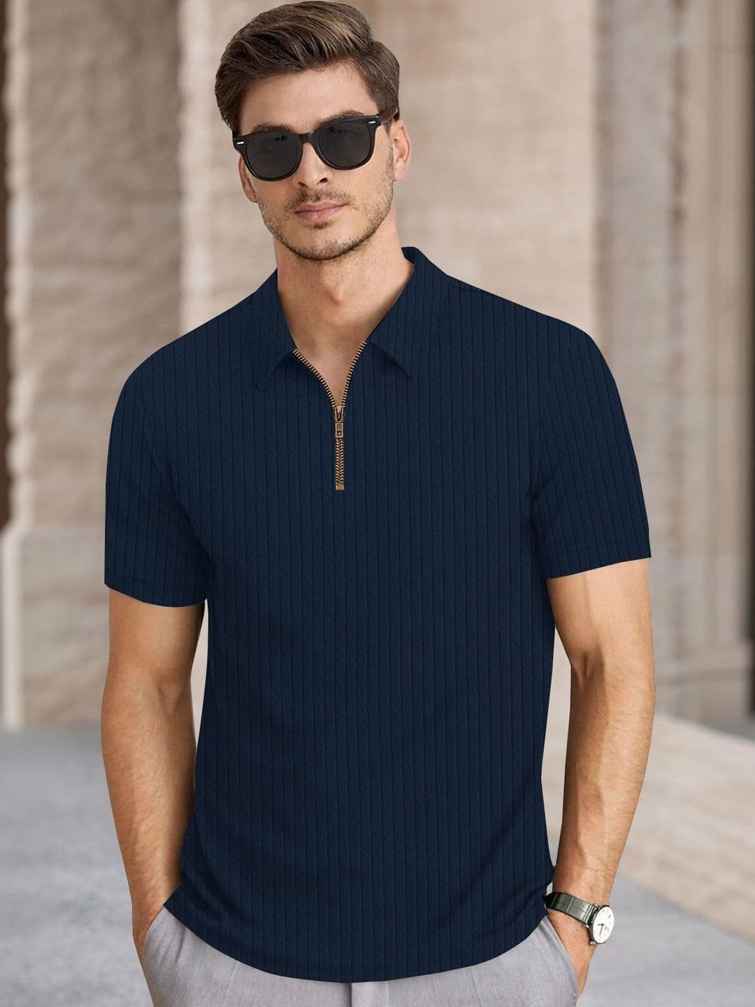 HERE&NOW Men Polo Collar T-shirt - view 1