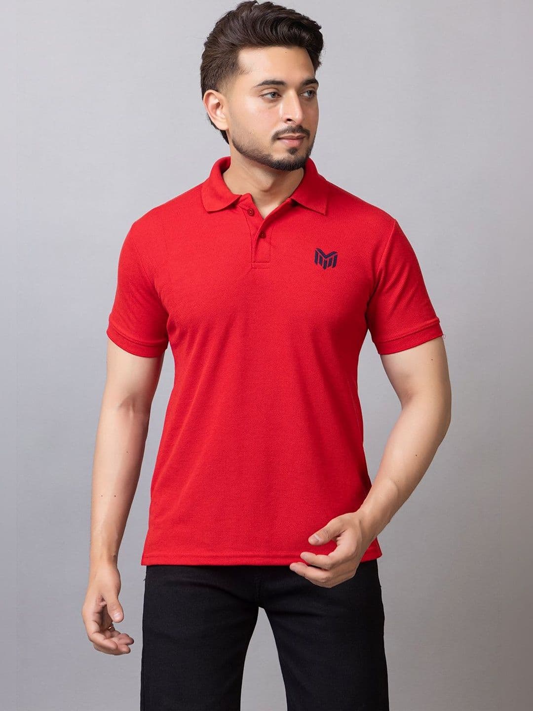 MAFURD Men Brand Logo Polo Collar T-shirt - view 1