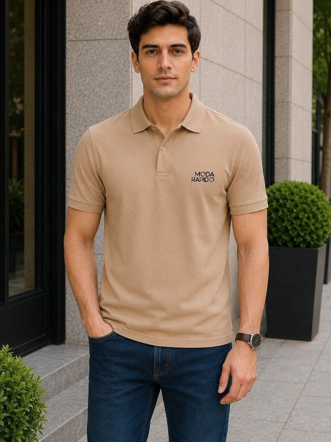 Moda Rapido Men Brand Logo Polo Collar T-shirt - view 1