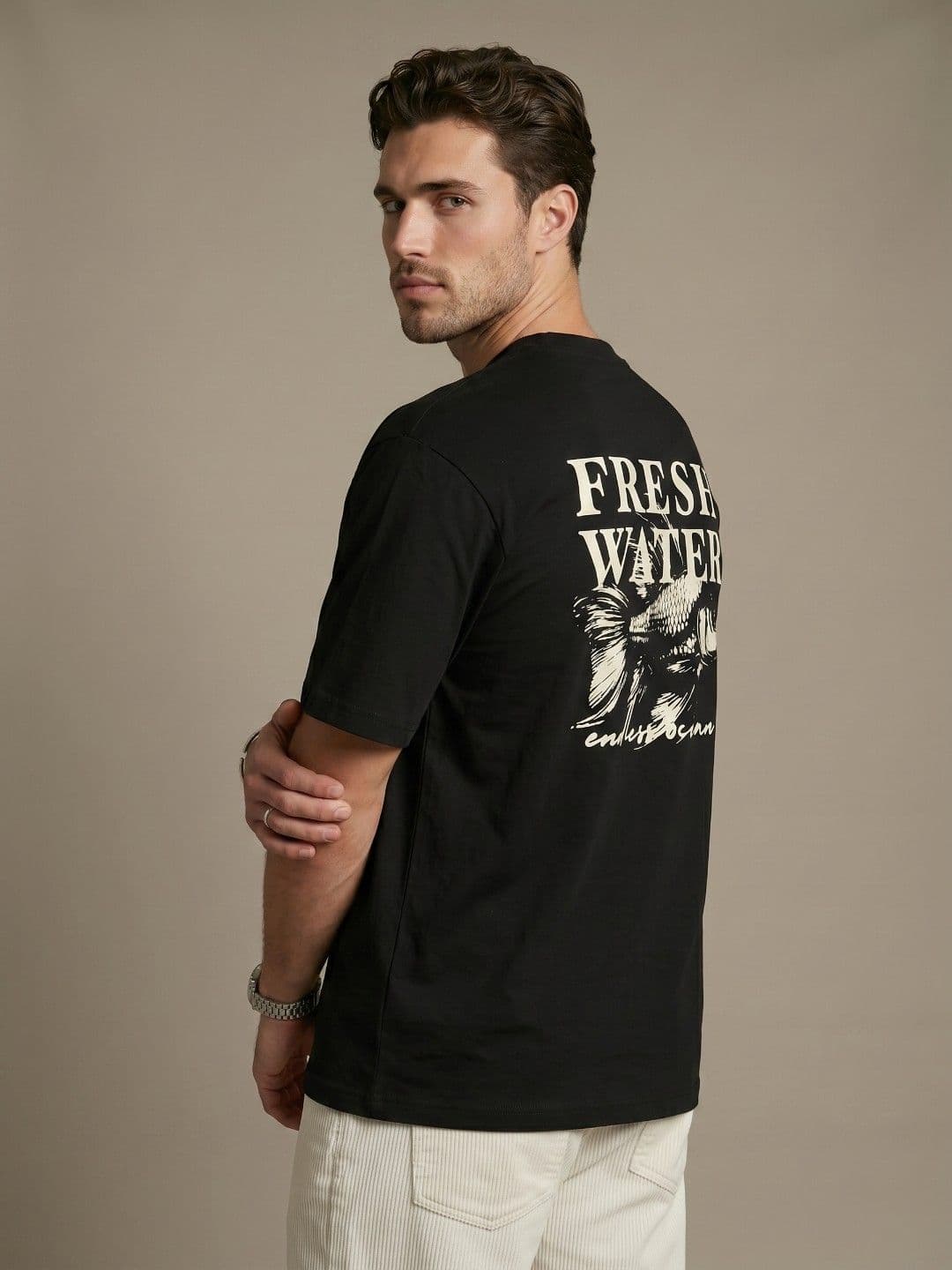 glitchez Typography Printed Relaxed-Fit T-Shirt - view 1