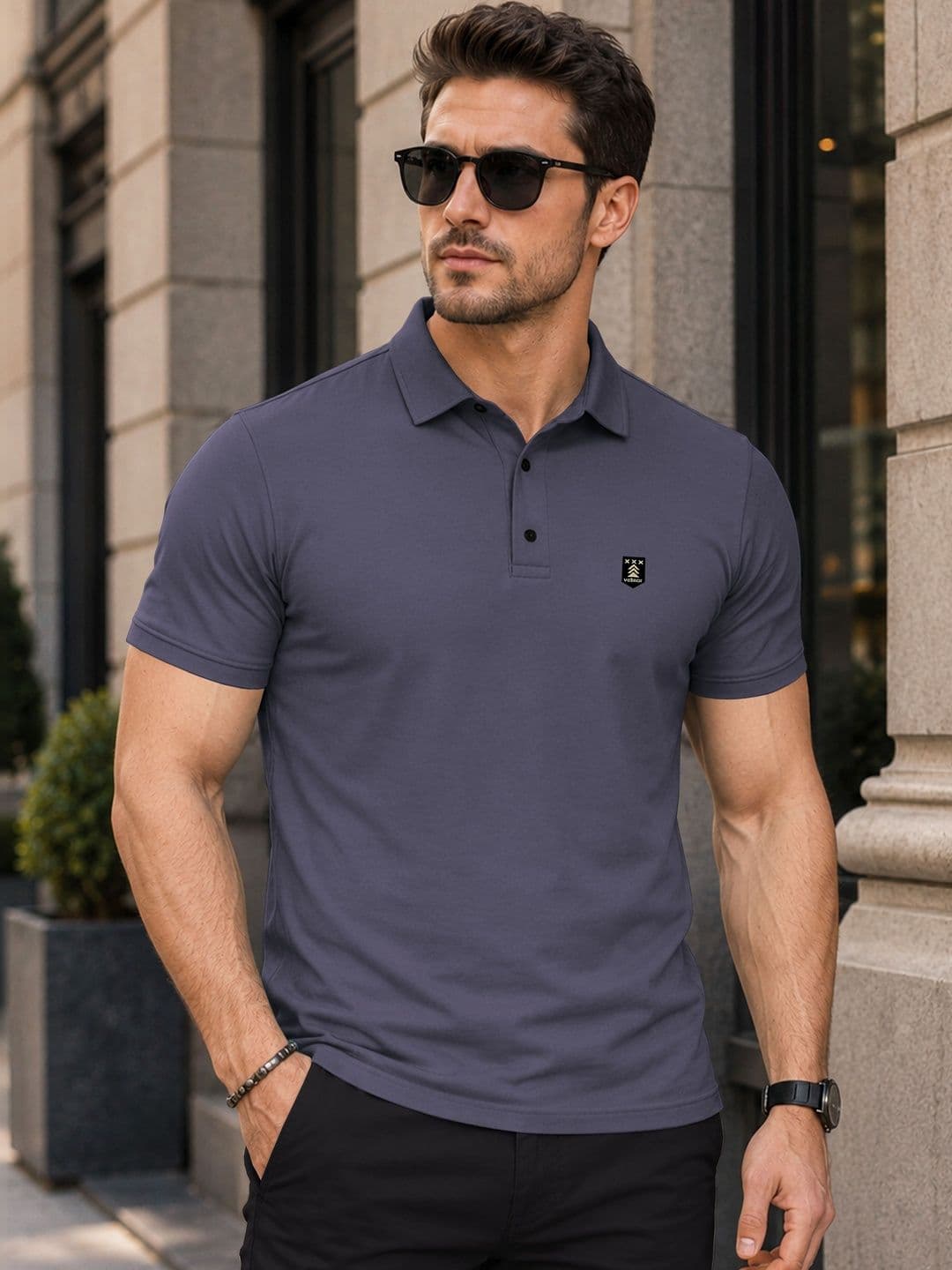 VeBNoR Men Solid Polo Collar T-shirt - view 1