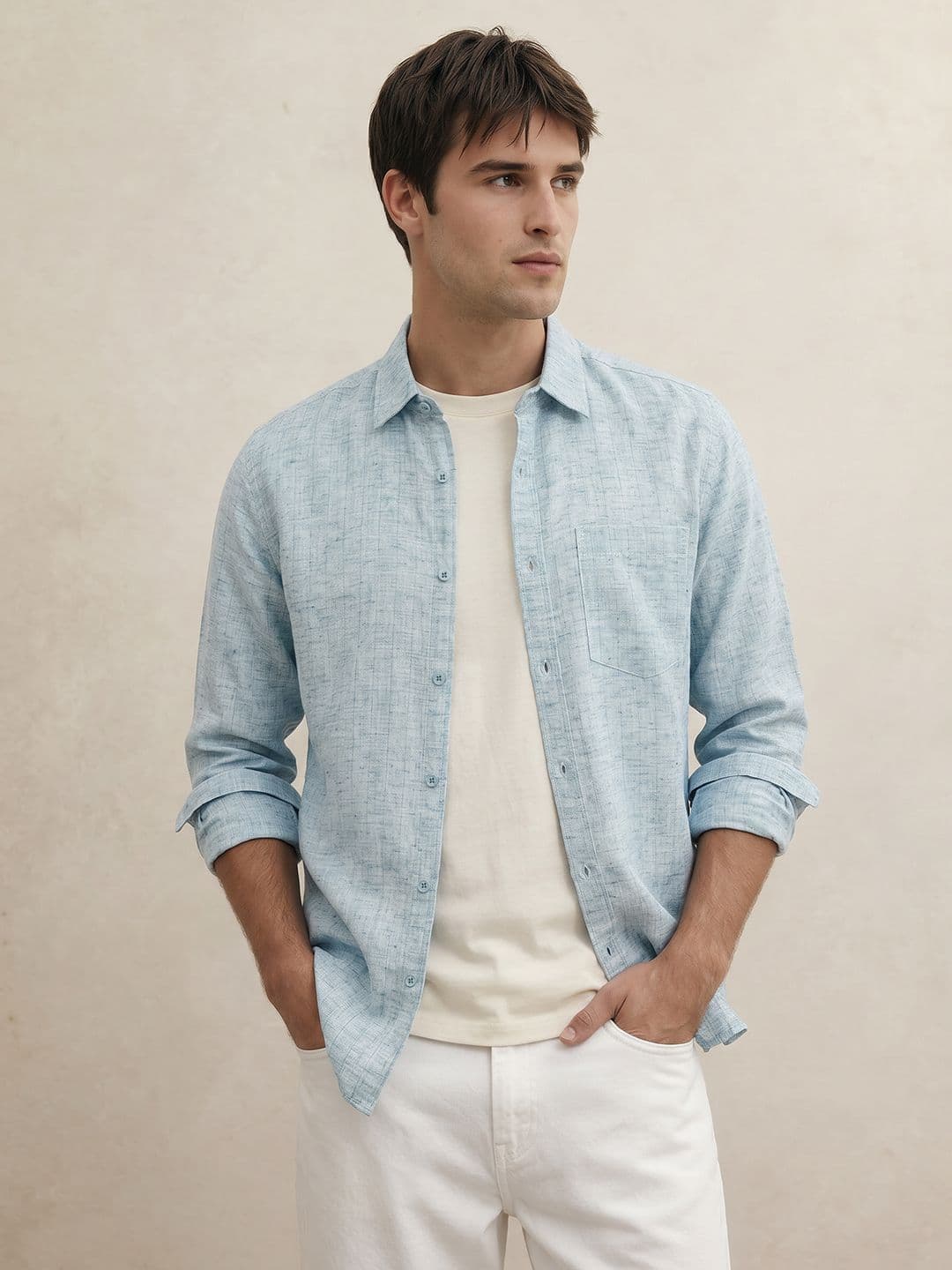 THE SHIRT CODE Spread Collar Casual Shirt - view 1