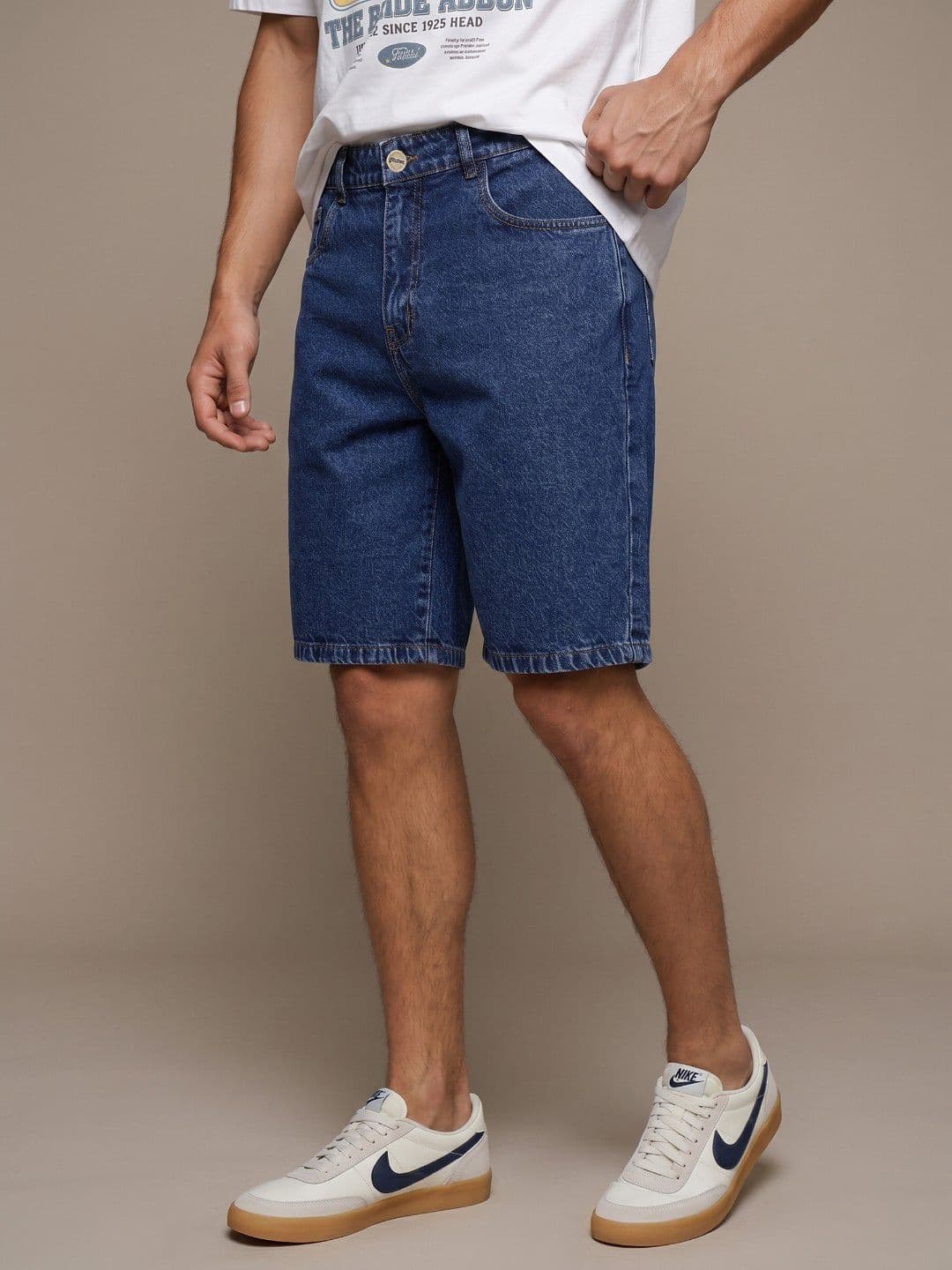 glitchez Men Pure Cotton Relaxed Fit Denim Shorts - view 1
