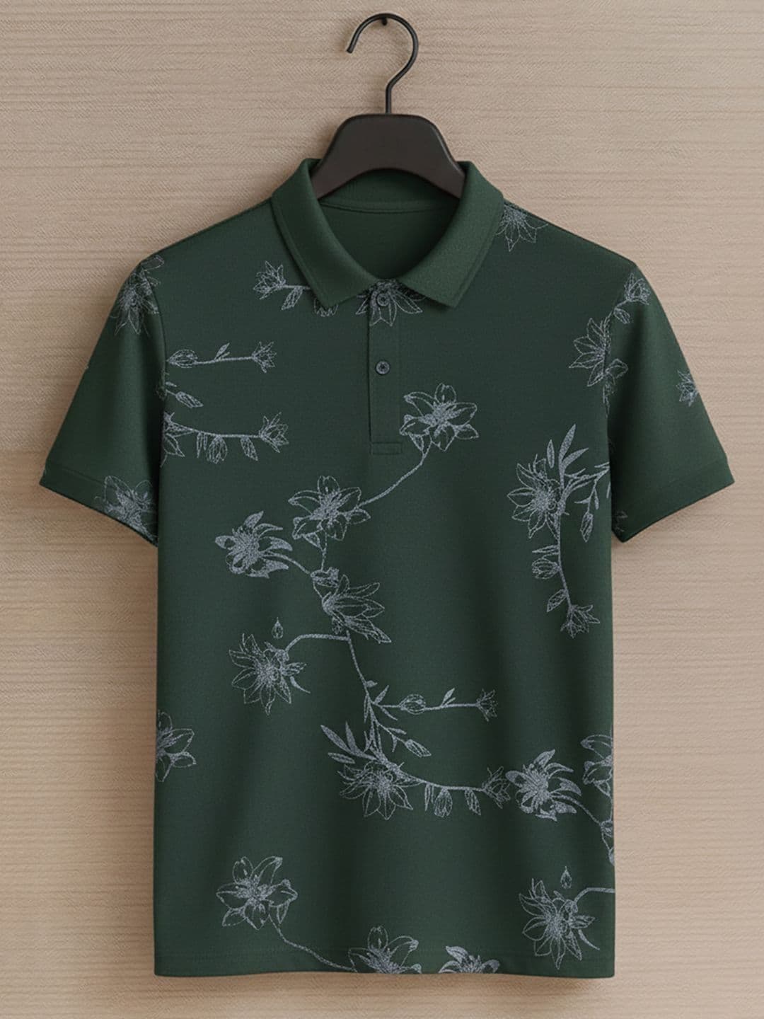 Kook N Keech Men Floral Printed Polo Collar Short Sleeves T-shirt - view 1
