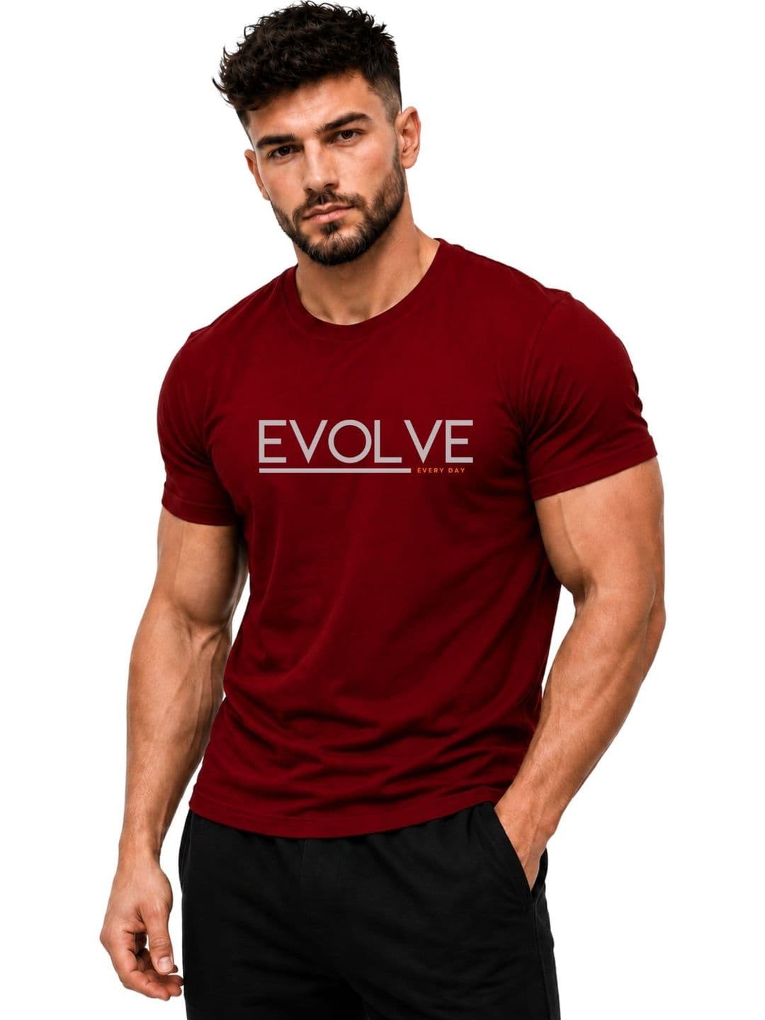 3Colors Men Typography Printed Moisture Wicking T-shirt - view 1