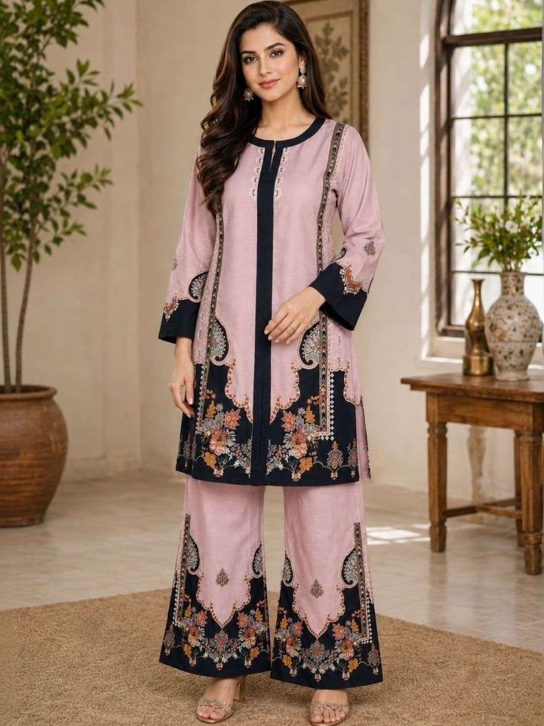 SMITSAREE Self Design Tunic with Palazzos - view 1