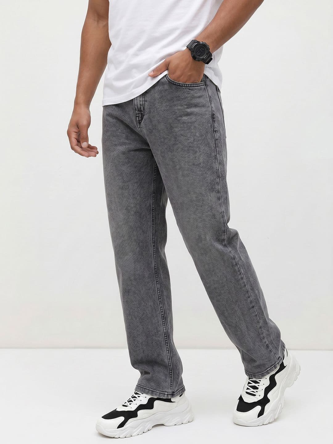 The Roadster Life Co. Men Straight Fit Heavy Fade Stretchable Jeans - view 1
