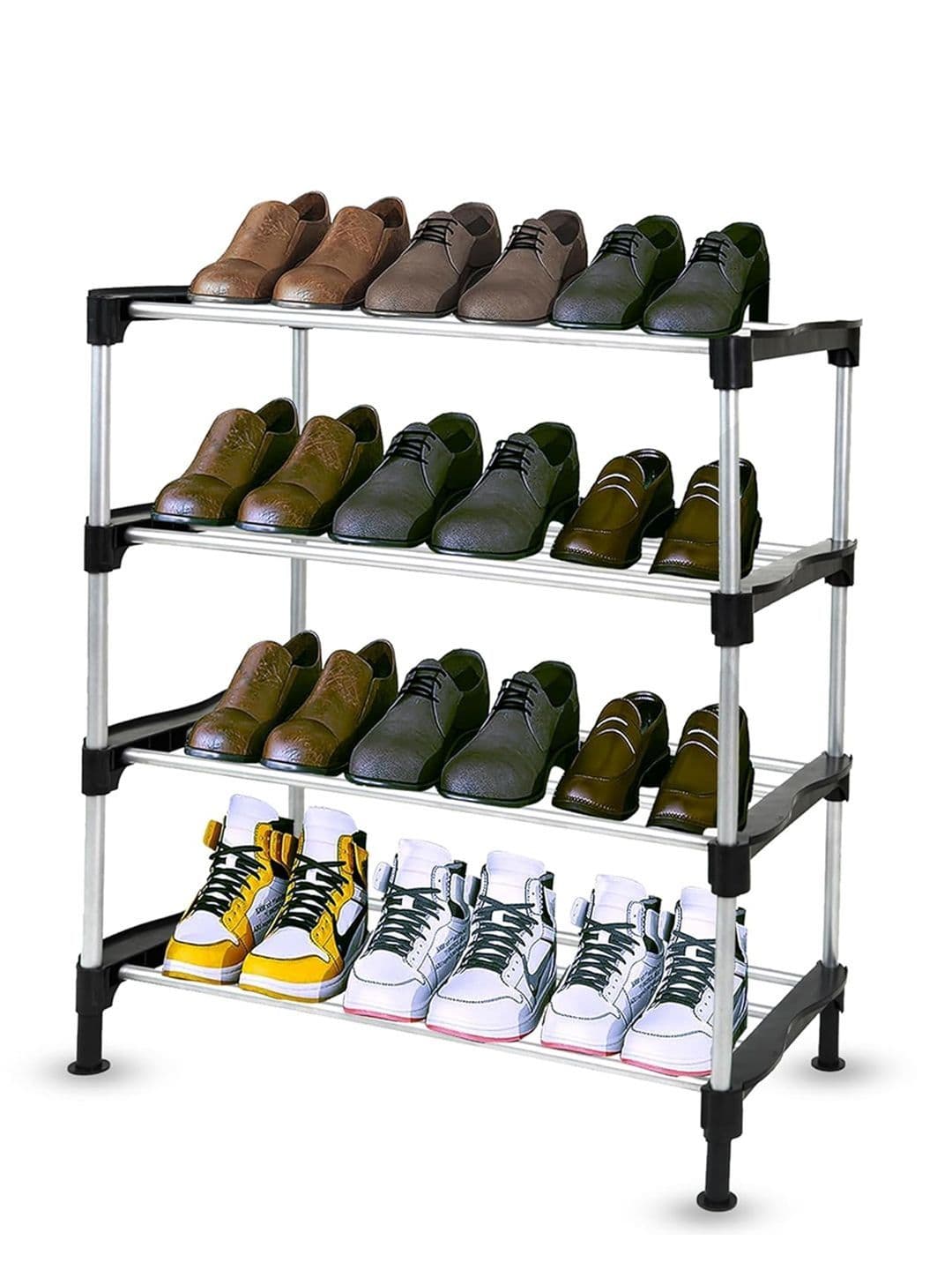 LEOPAX Black 4-Layer Shoe Rack With Wheels - view 1
