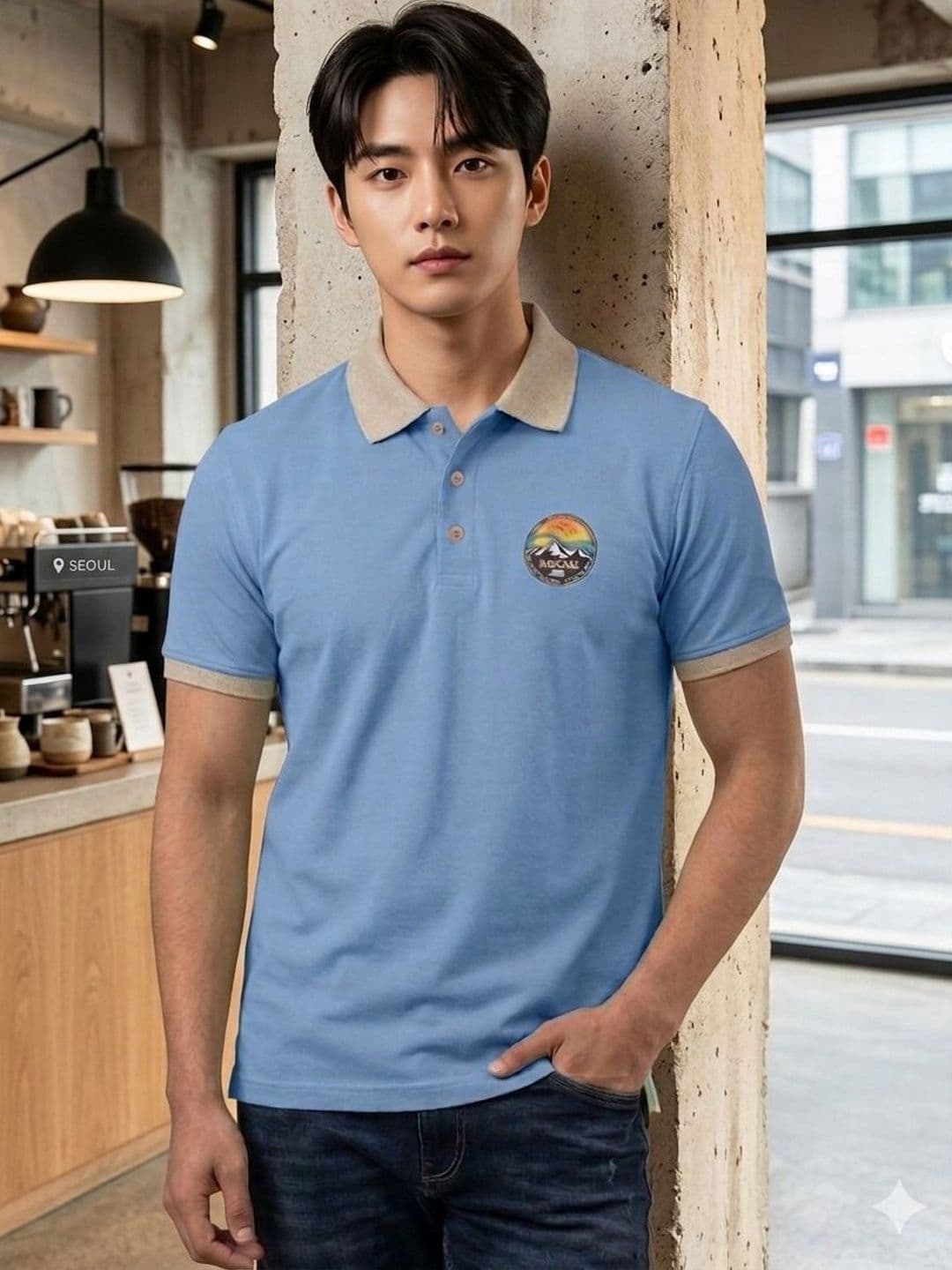VOOTER Men Printed Polo Collar T-shirt - view 1