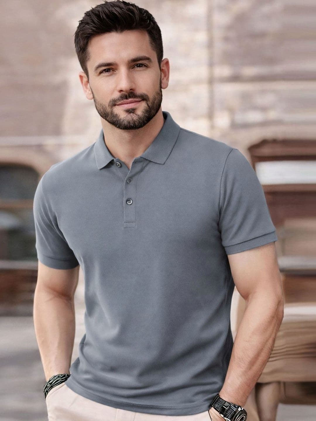 BAESD Men Polo Collar T-shirt - view 1
