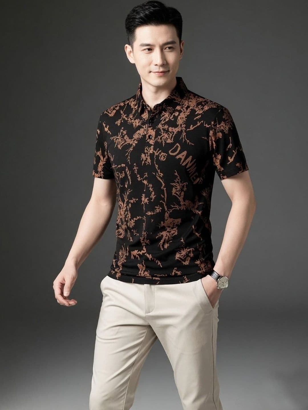 VOOTER Men Printed Polo Collar T-shirt - view 1