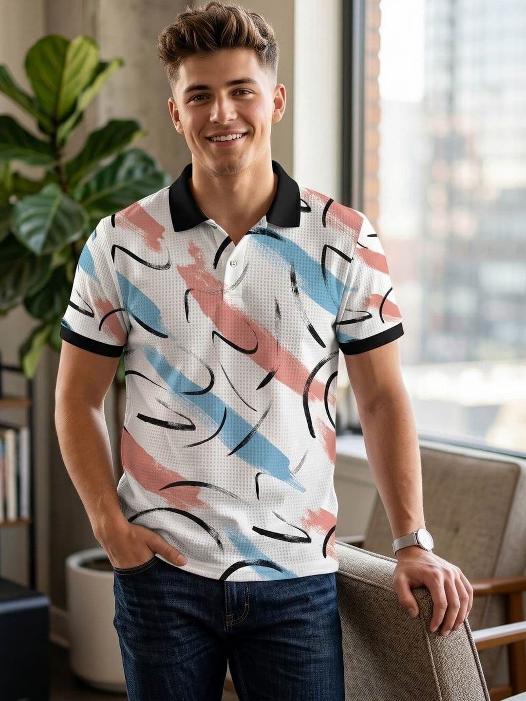 Tshirts Buddy Men Printed Polo Collar T-shirt - view 1
