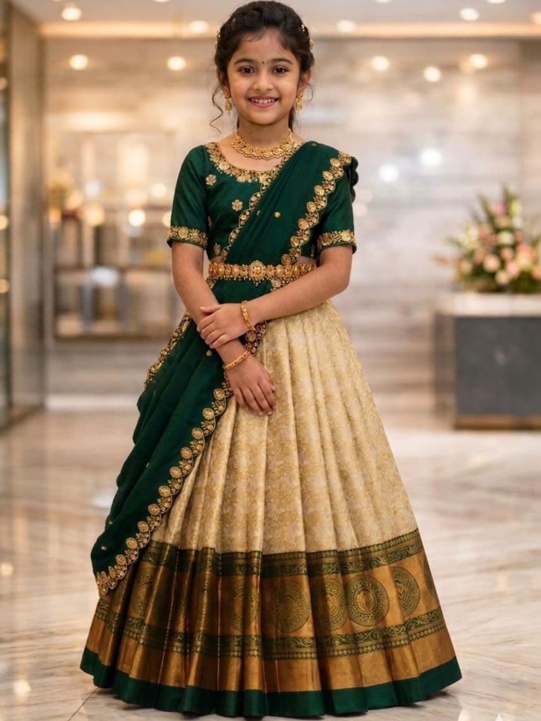 BAESD Girls Embroidered Ready to Wear Lehenga & Blouse With Dupatta - view 1