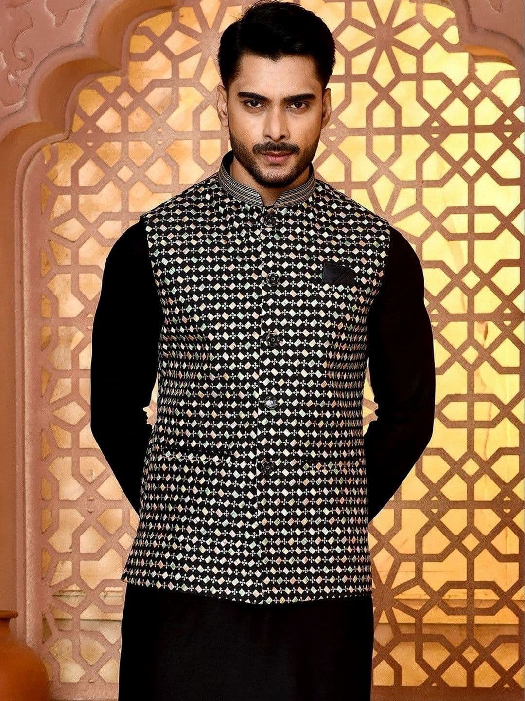 WANAS Embellished Corduroy Nehru Jackets - view 1