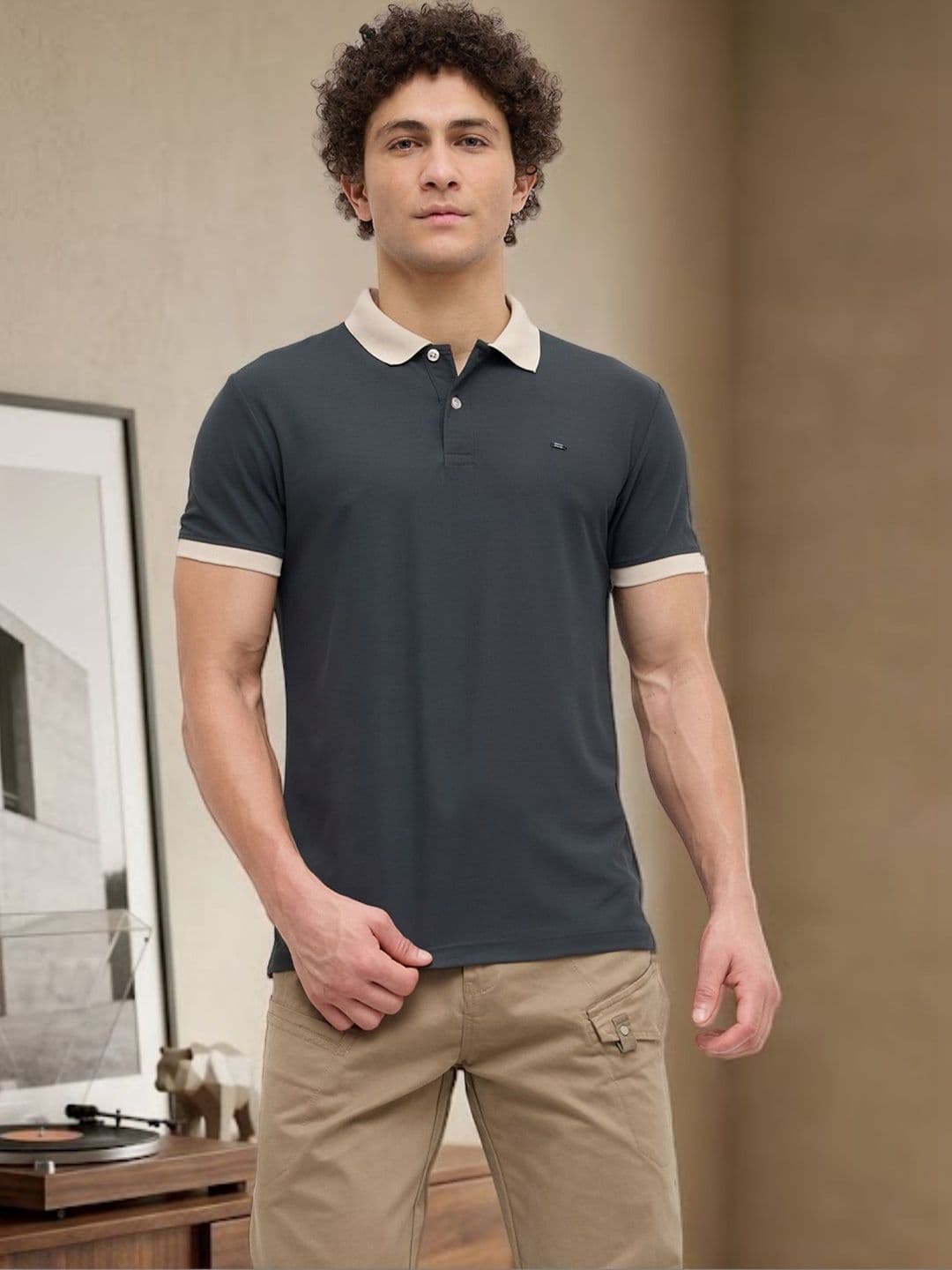 nostrum Polo Collar Short Sleeves Regular Fit Cotton T-shirt - view 1