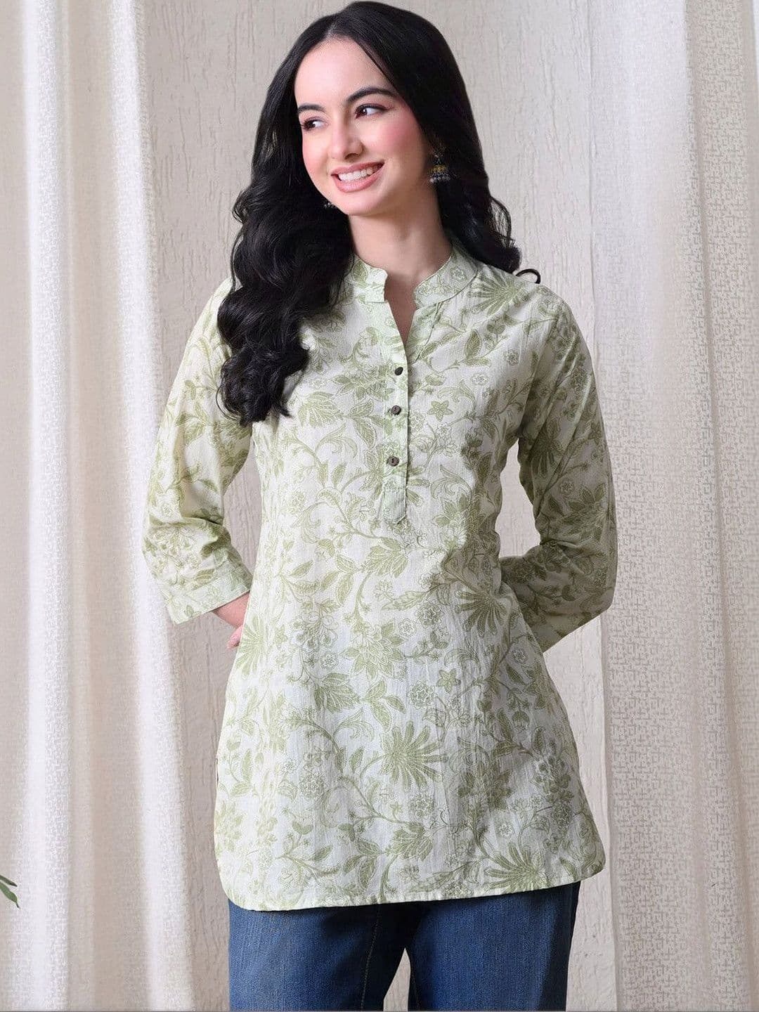 Anouk Mirage Floral Printed Pure Cotton Blend Kurti - view 1