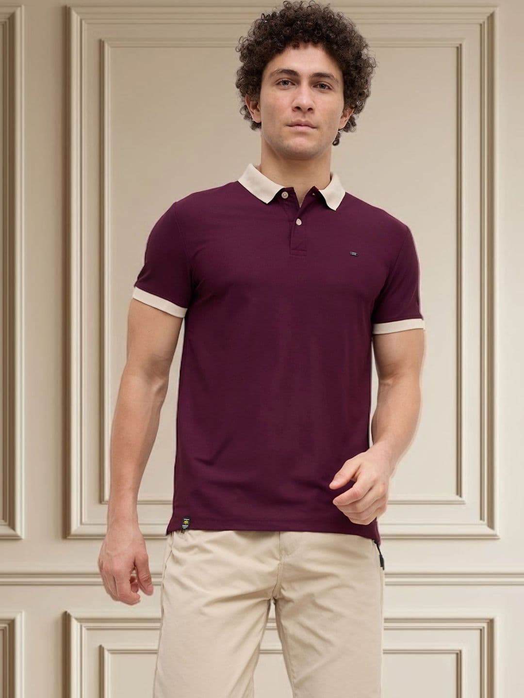 nostrum Polo Collar Short Sleeves Regular Fit Cotton T-shirt - view 1