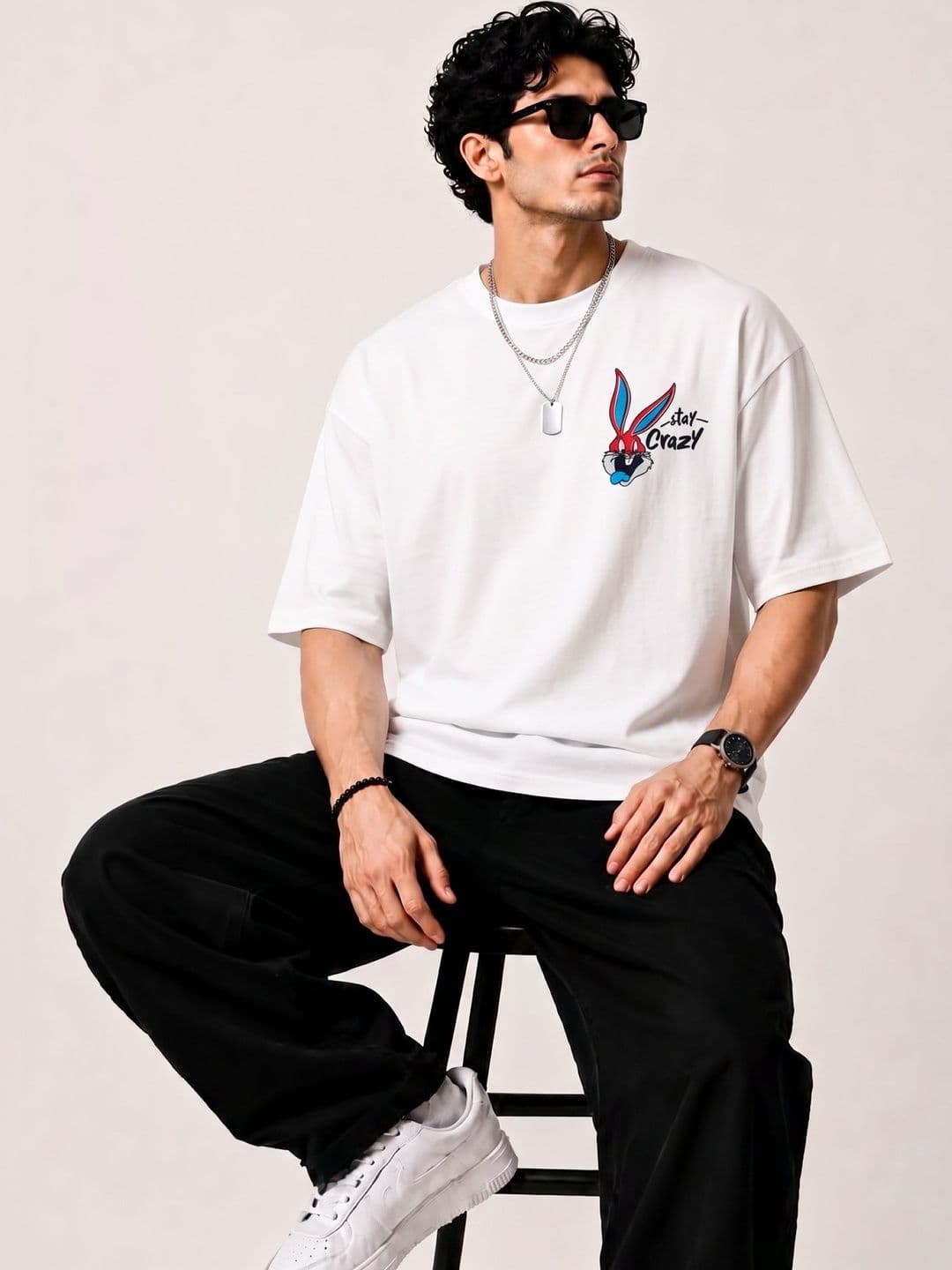 SANDPIPER Men Graphic Printed Round Neck Cotton Oversized T-shirt - view 1