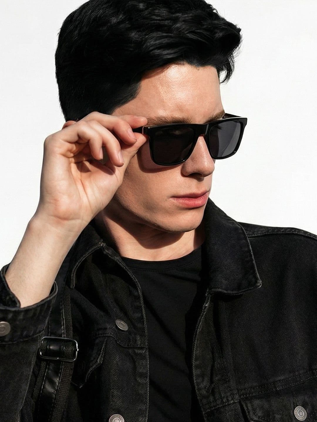 Vincent Chase by Lenskart Unisex Grey Lens & Black Sunglasses with Polarised and UV Protected Lens - view 1
