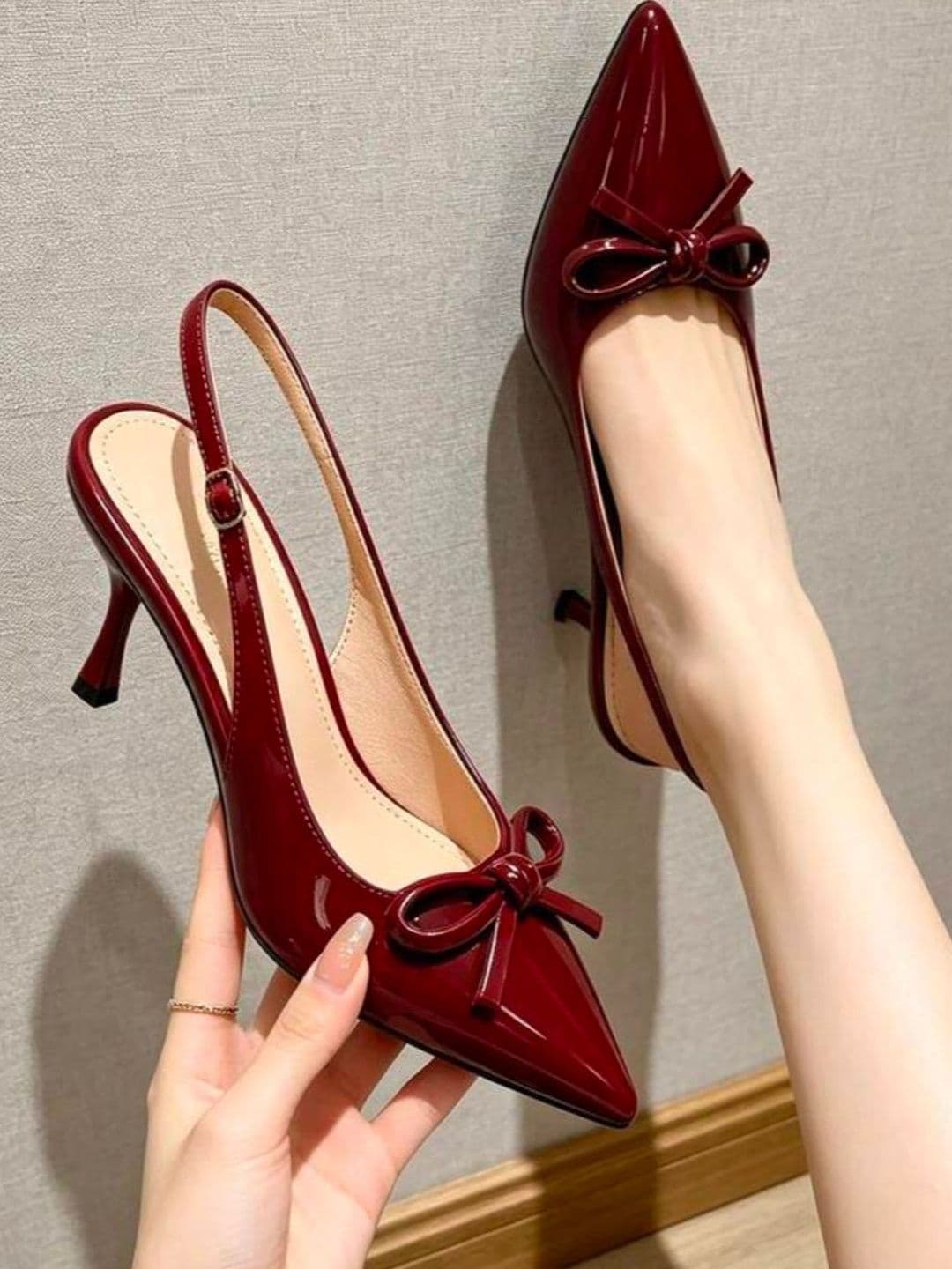 SELDOFIT Party Slim Heeled Pumps with Bows - view 1