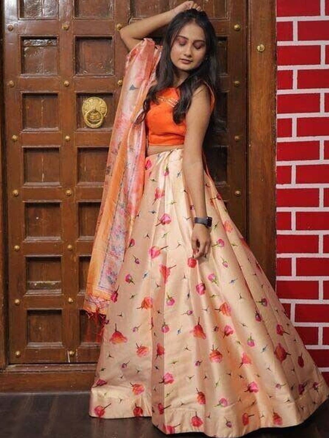 KAHIRAA WHOLETEX Semi-Stitched Lehenga & Unstitched Blouse With Dupatta - view 1