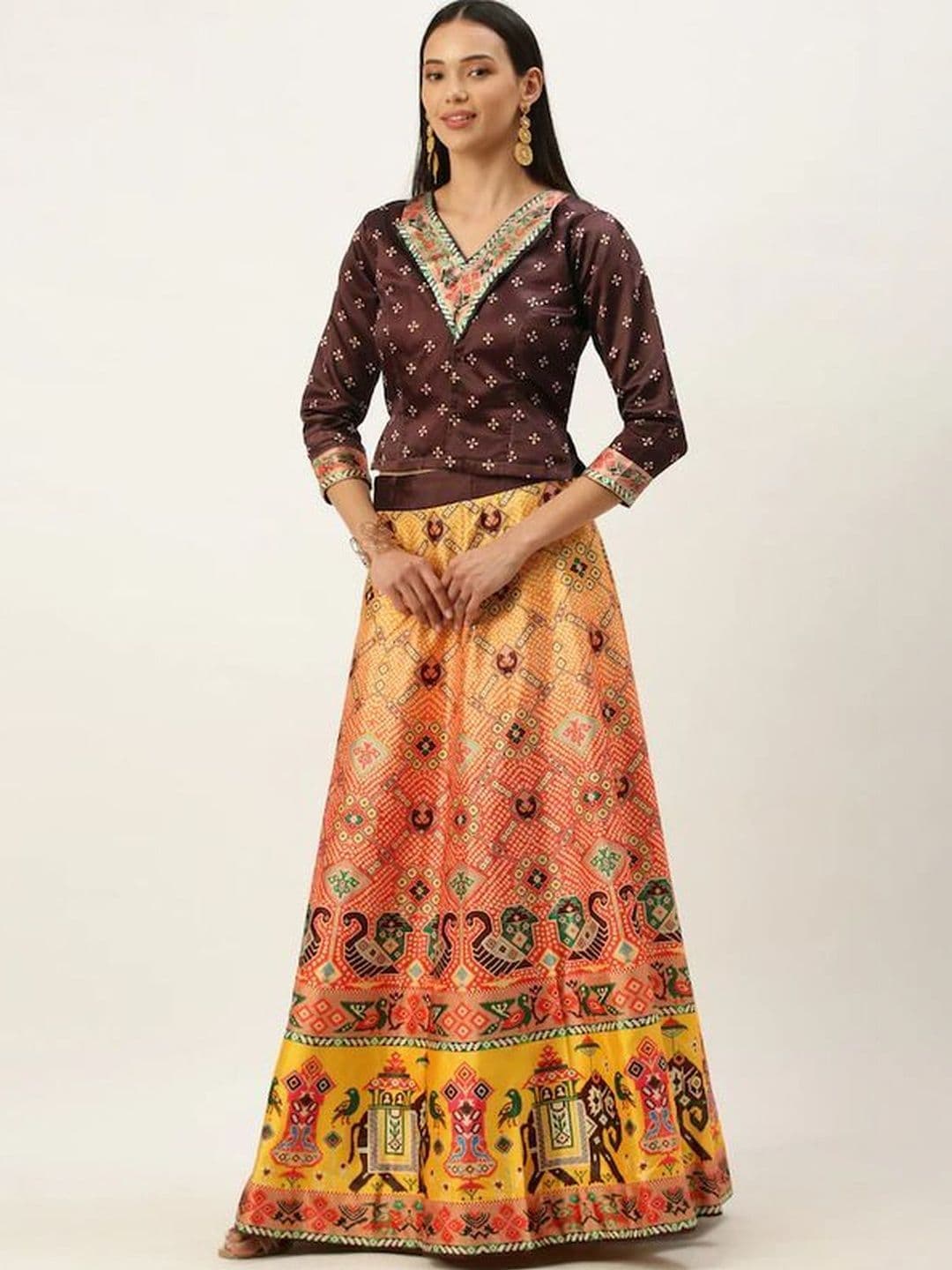 KAHIRAA WHOLETEX Printed Semi-Stitched Lehenga & Unstitched - view 1