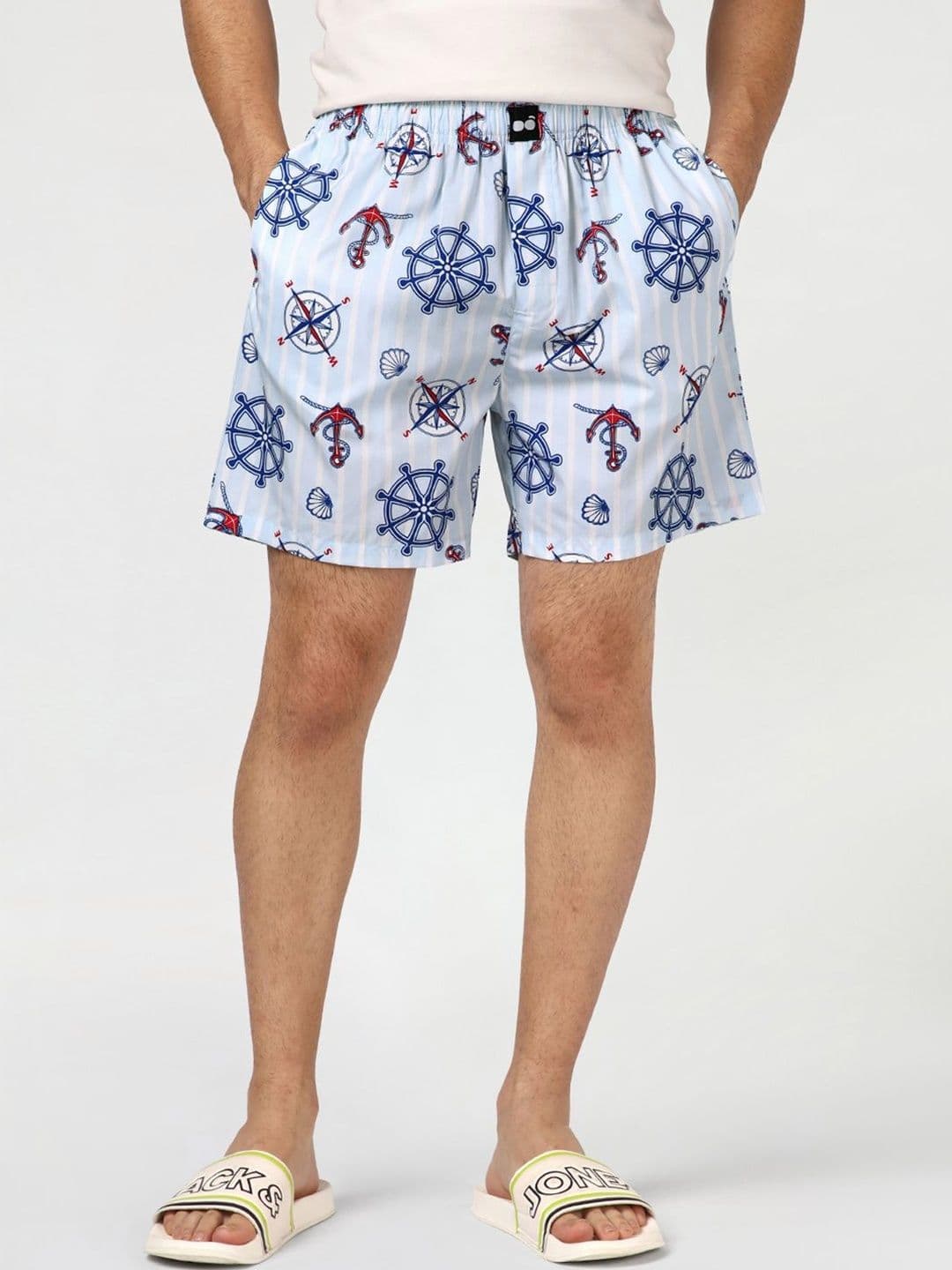 Bewakoof Men's Sky Blue All Over Printed Boxers - view 1
