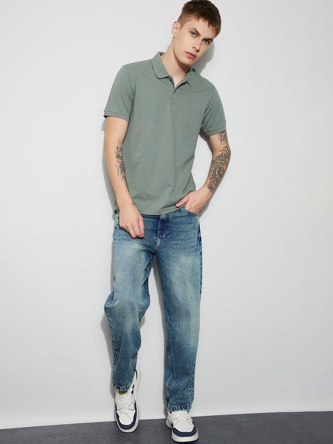Fame Forever by Lifestyle Men Brand Logo Polo Collar T-shirt - view 1