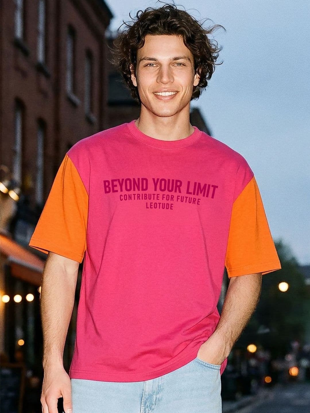 JUST ROAR Men Typography Colourblocked T-shirt - view 1