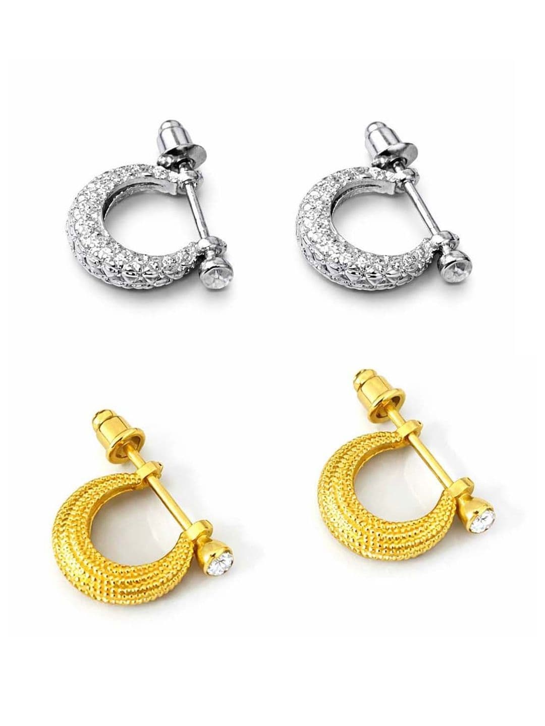 PUNDRIKSH Crescent Shaped Half Hoop Earrings - view 1