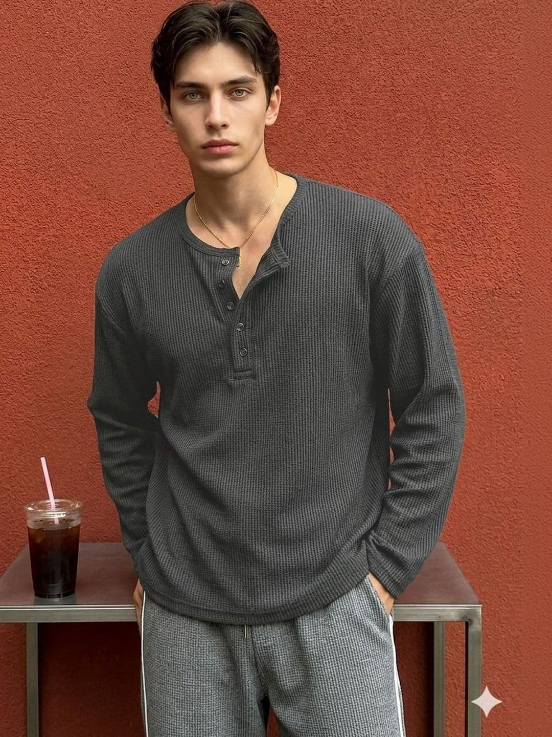 Netclick Men Henley Neck T-shirt - view 1