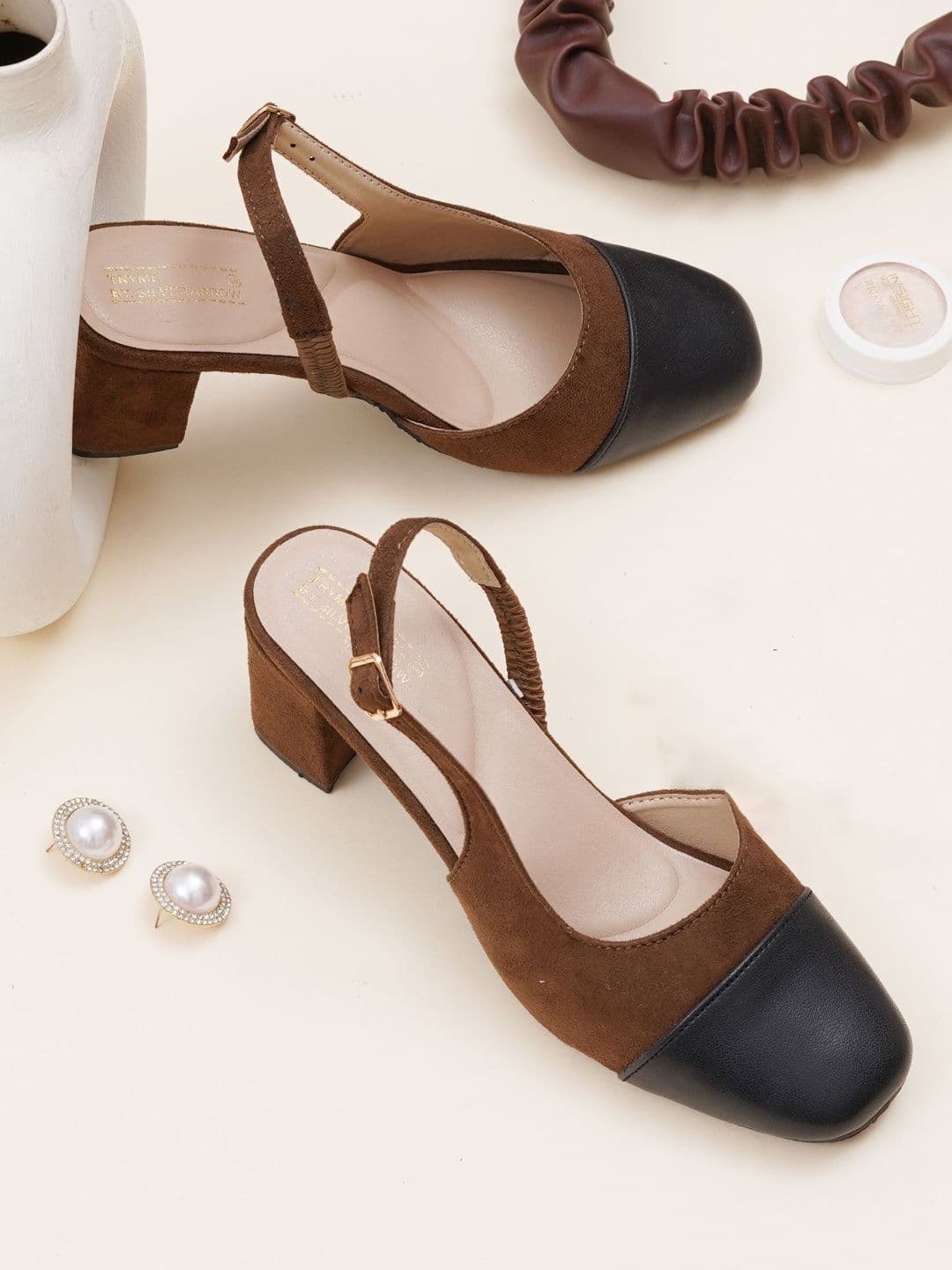 Try Me Colourblocked Suede Party Block Pumps - view 1