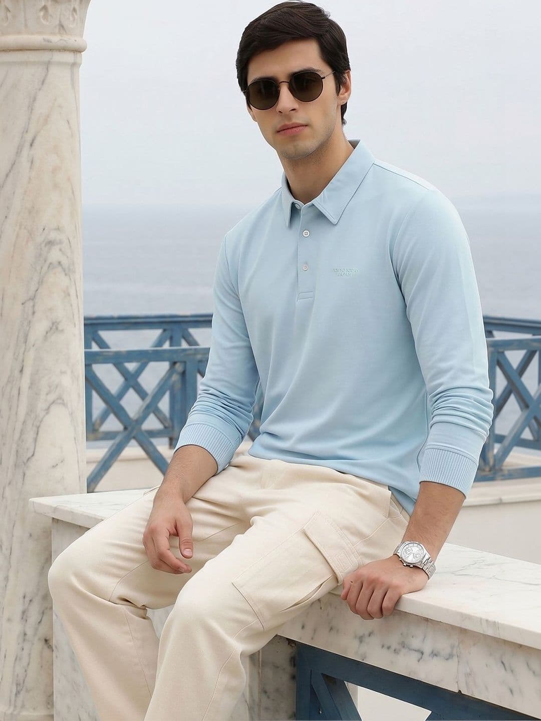Thomas Scott Men Polo Collar Viscose Rayon Regular Fit T-shirt - view 1