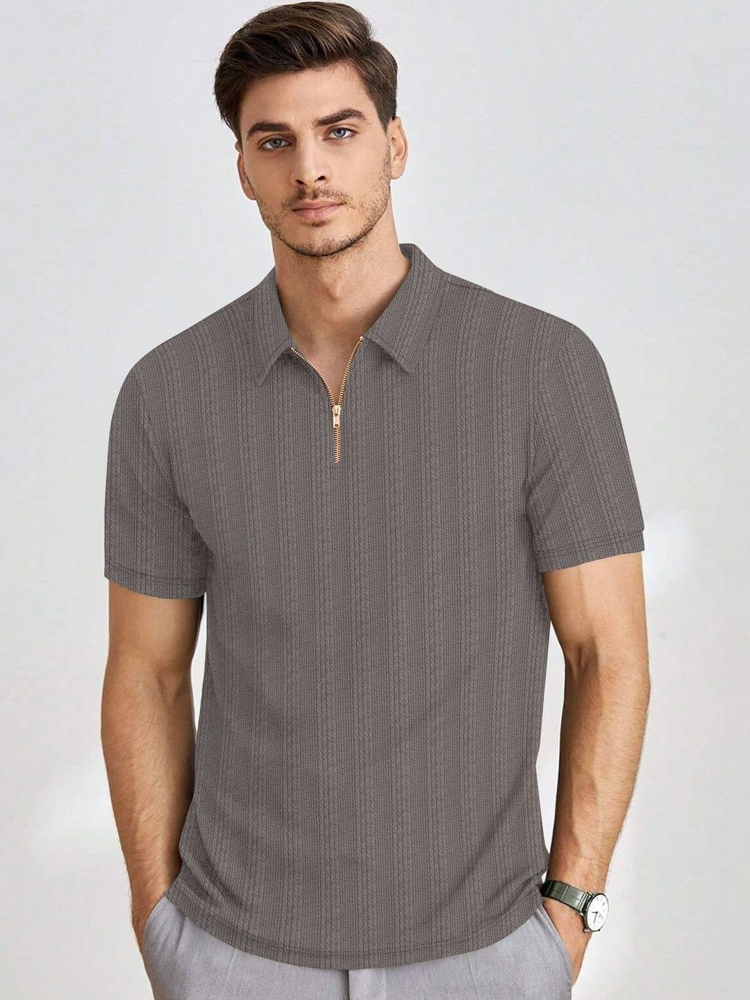 KAJARU Self Design Polo Collar T-shirt - view 1