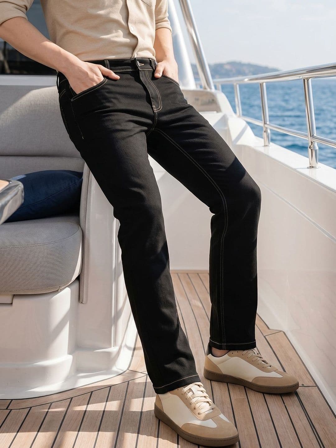 Thomas Scott Men Smart Straight Fit Mid-Rise Stretchable Jeans - view 1