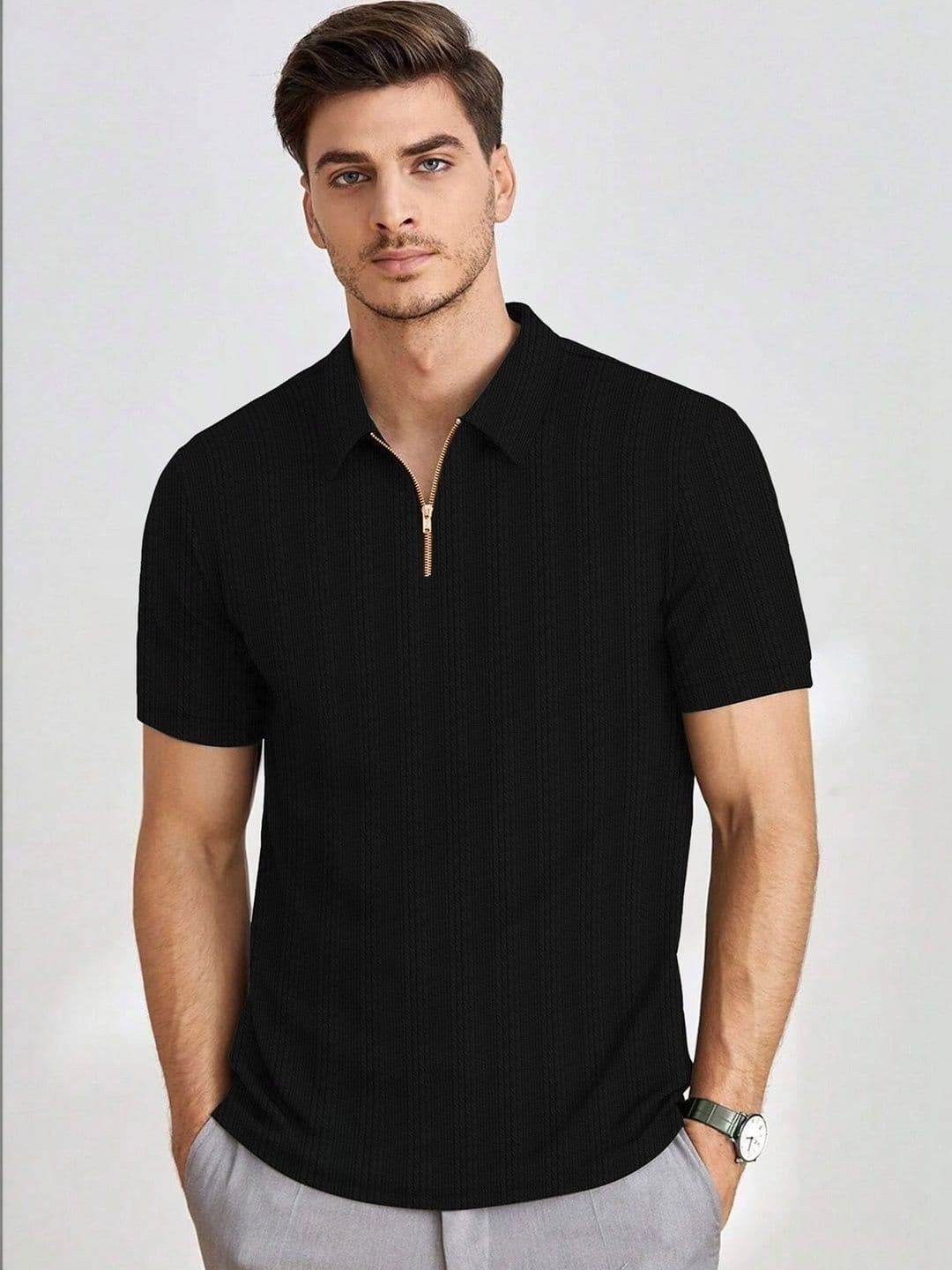 KAJARU Men Polo Collar 3D Chassis T-shirt - view 1
