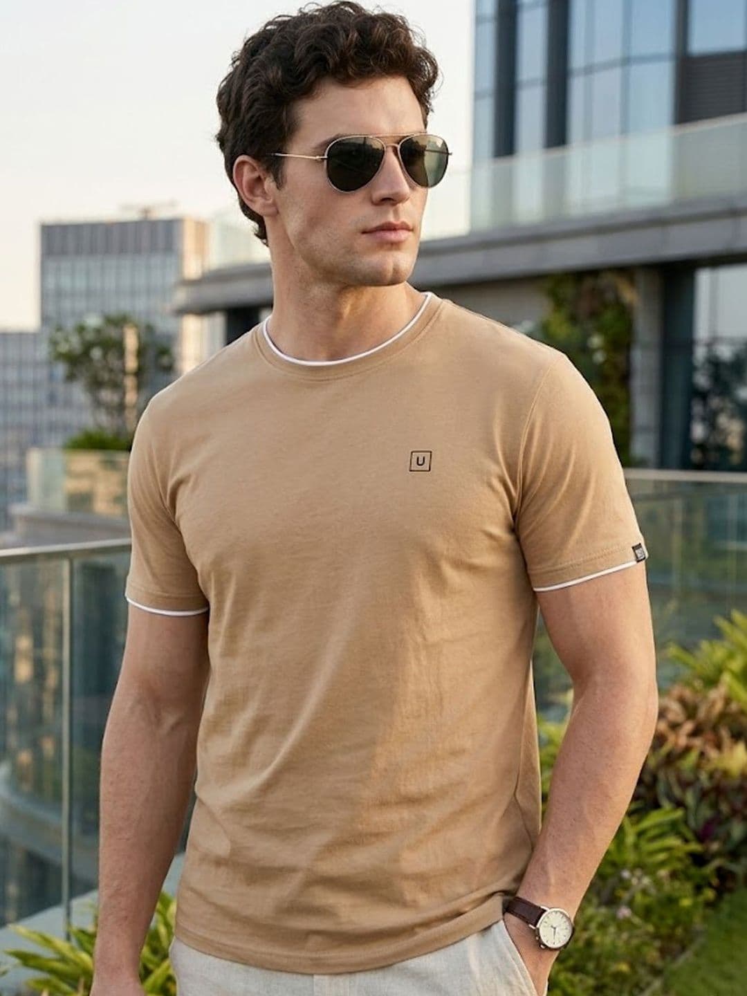 Urbano Fashion Casual Pure Cotton Slim Fit T-shirt - view 1