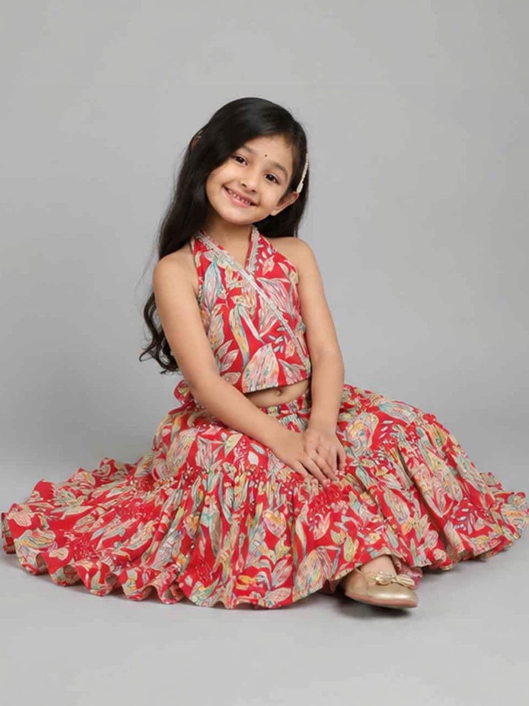 KALINI Girls Printed Ready to Wear Lehenga & - view 1