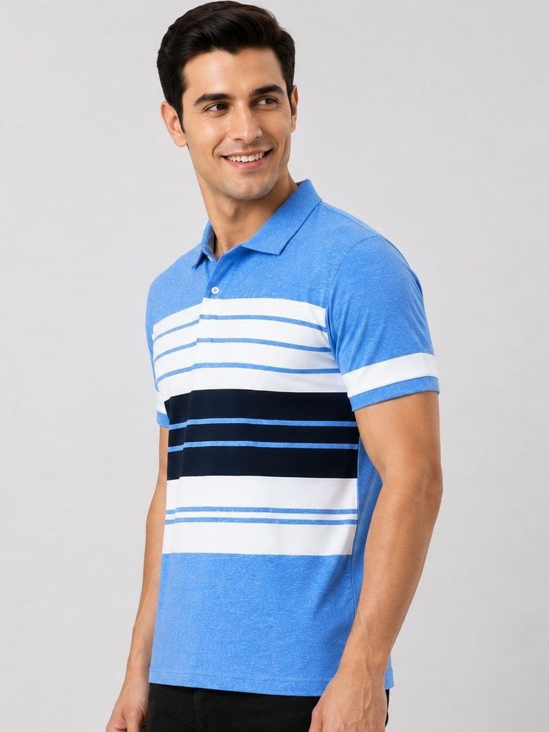 JKT Men Striped Polo Collar T-shirt - view 1