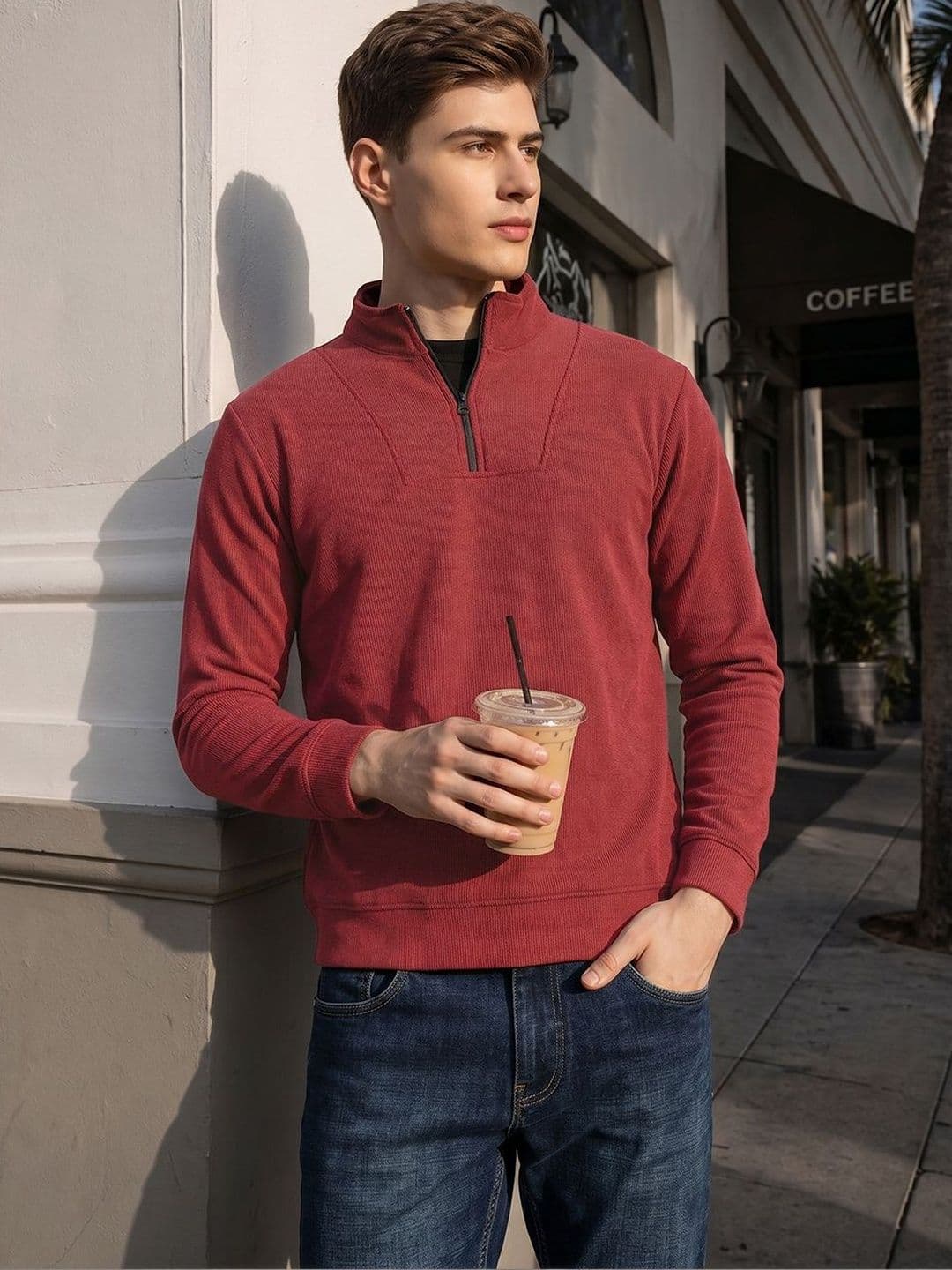 Thomas Scott Men's Mock Neck Half-Zip Sweatshirt - view 1