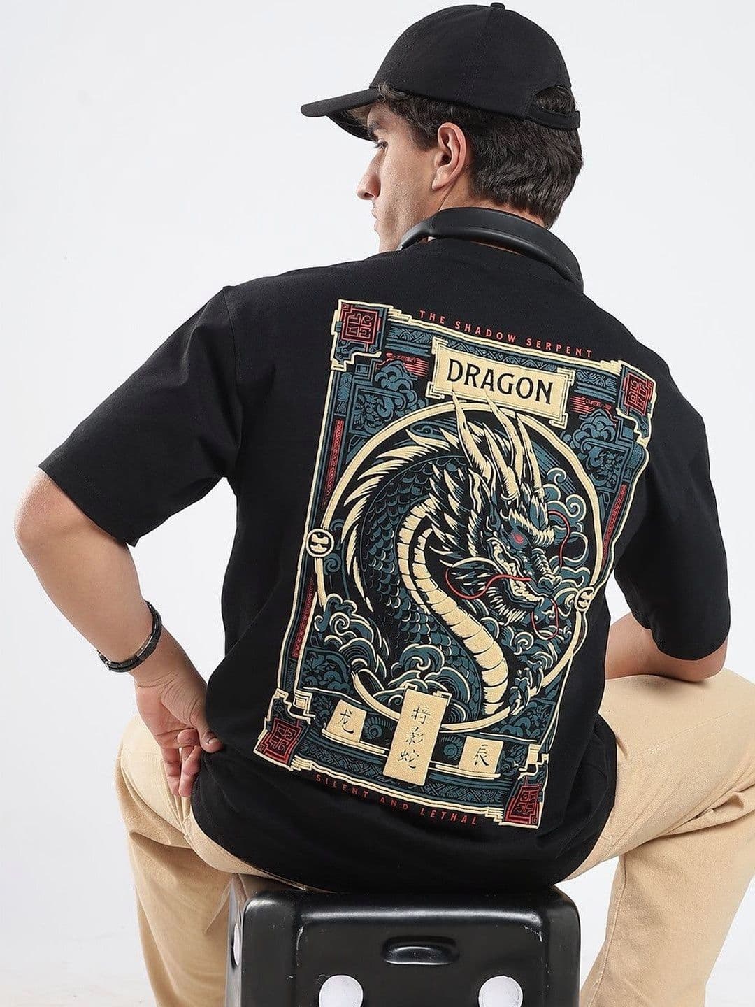 glitchez Men Printed Drop-Shoulder Sleeves T-shirt - view 1