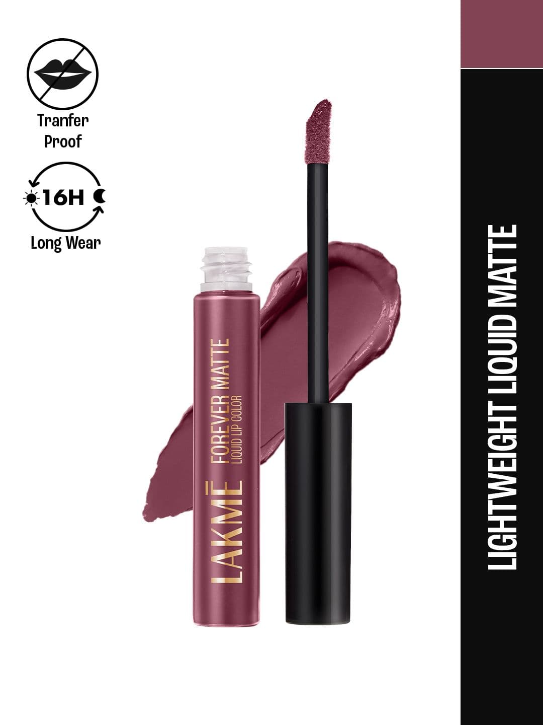 Lakme Forever Matte Lightweight & Transferproof 16Hr Liquid Lipstick 5.6ml - Mauve Ecstacy - view 1