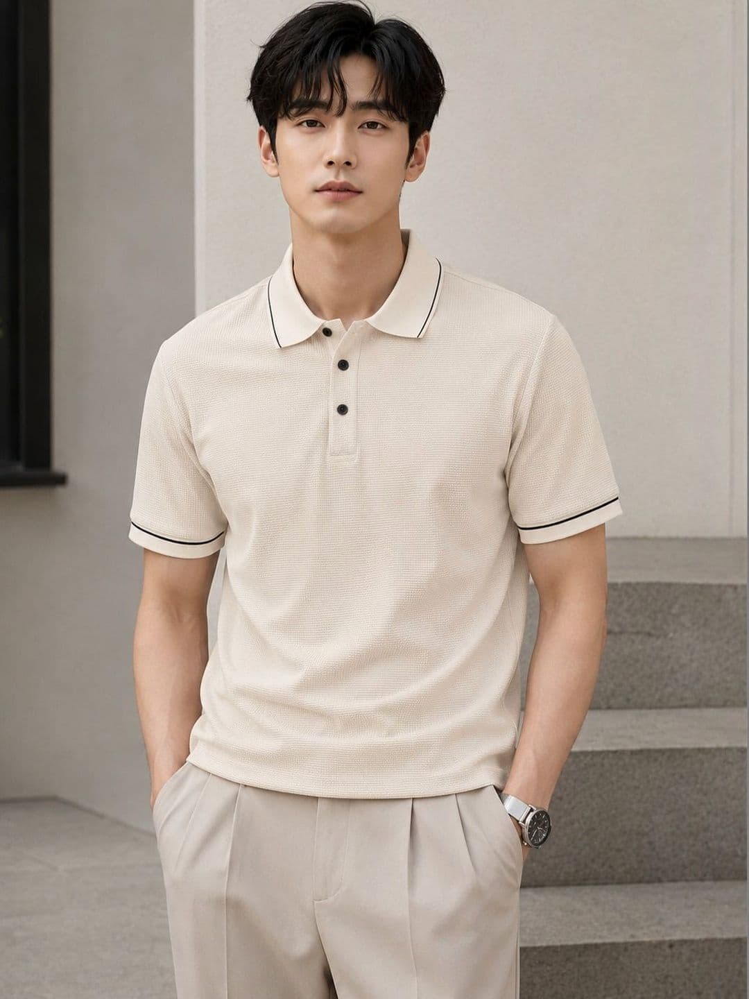 Mast & Harbour Men Polo Collar T-shirt - view 1