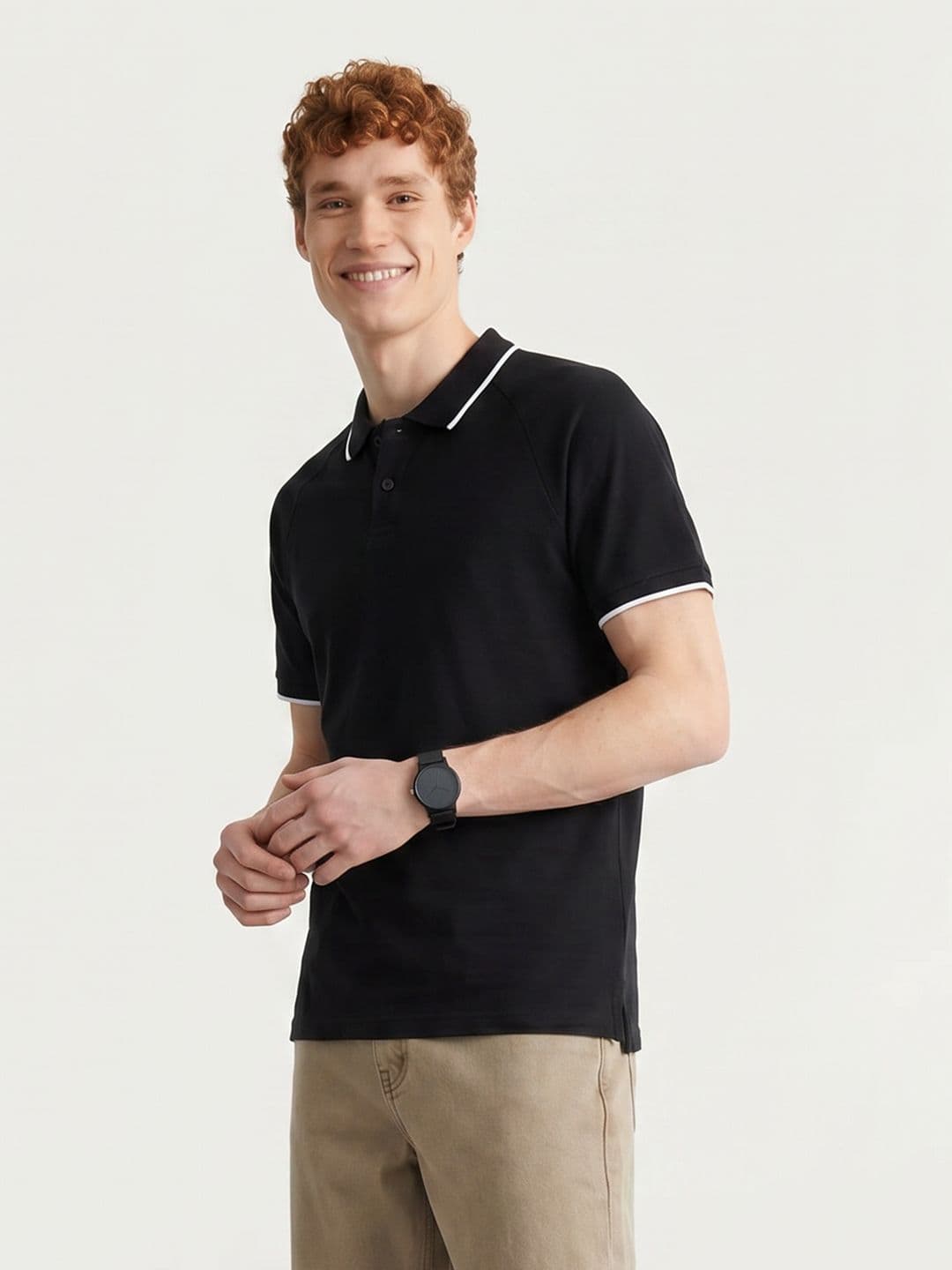 Mast & Harbour Polo Collar Pure Cotton T-shirt - view 1